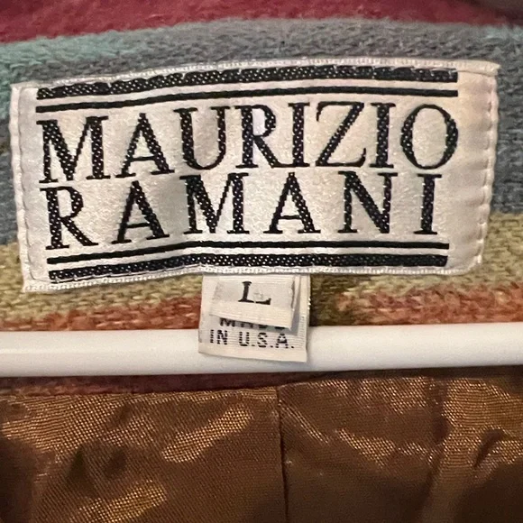 Vintage Aztec Western Wool Polyester Maurizio Ramani Blazer Jacket size Large - Picture 7 of 8